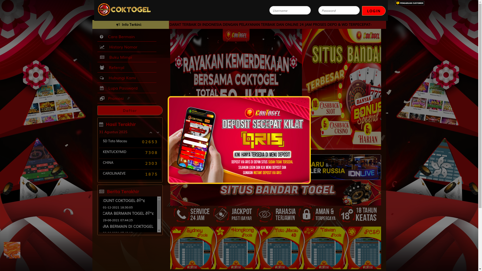 website screenshot of https://cokmerahhokivip.com/