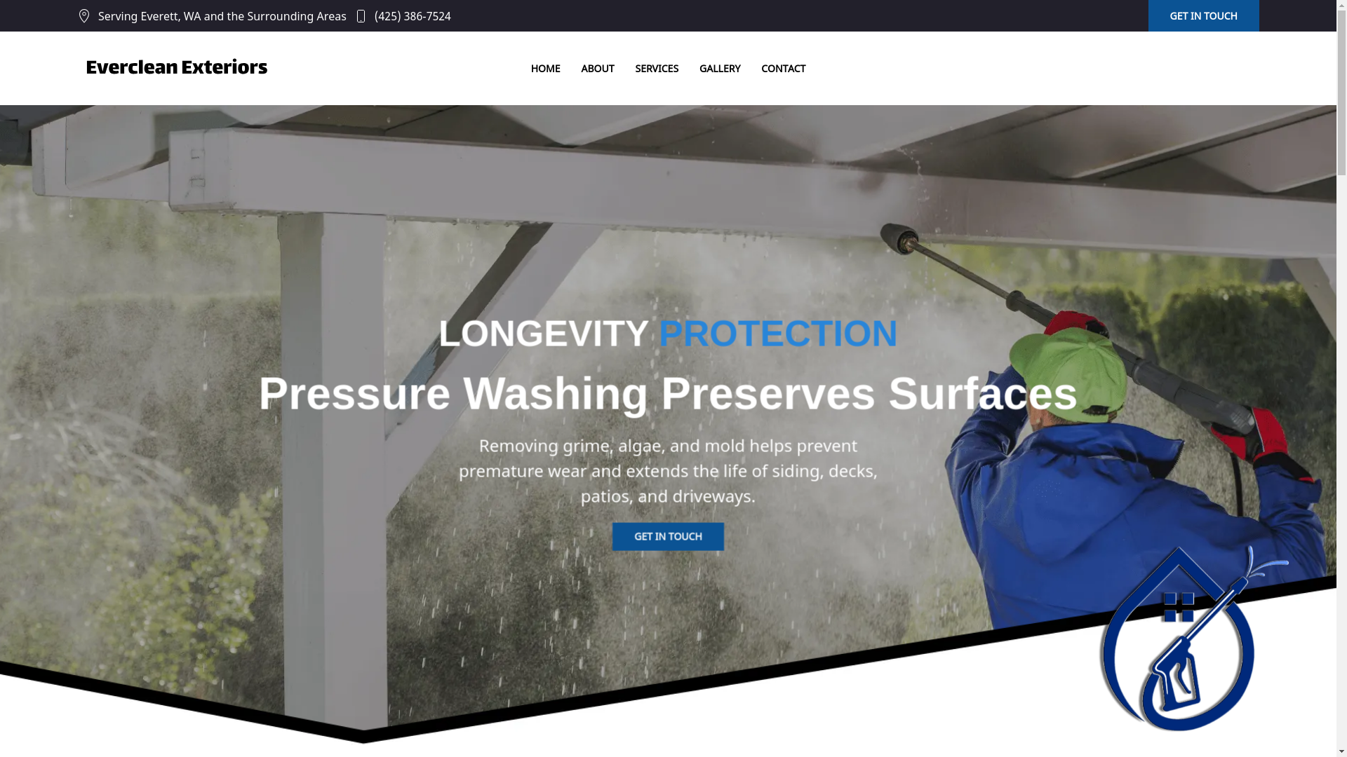 website screenshot of https://evercleanexteriorswa.com/