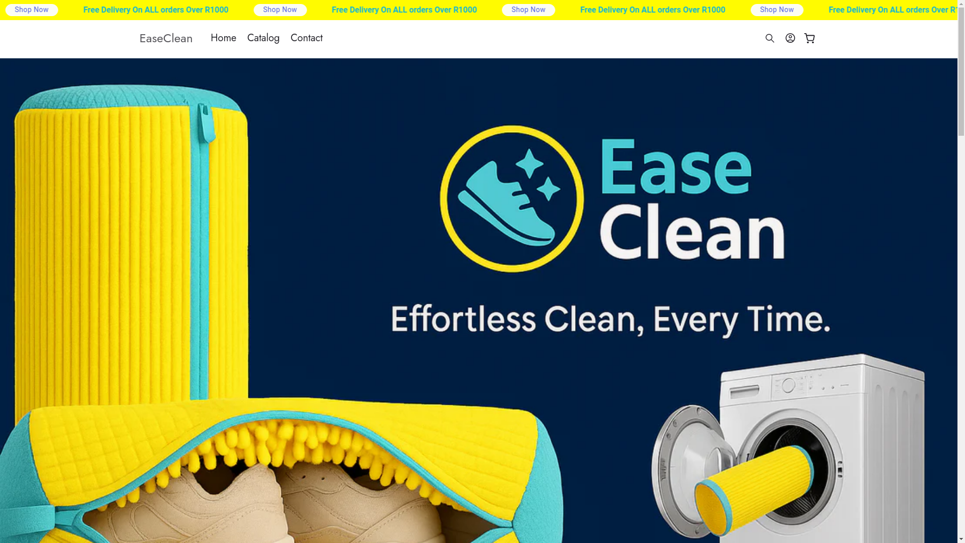 website screenshot of https://easeclean.co.za/