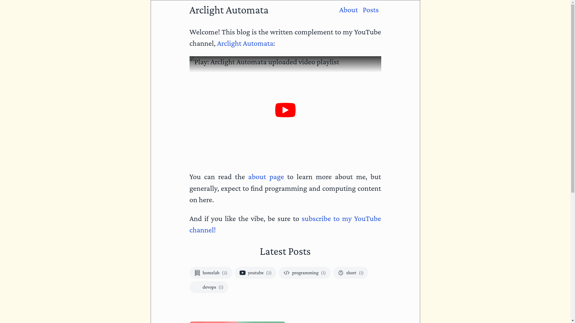 website screenshot of https://arclight-automata.pages.dev/