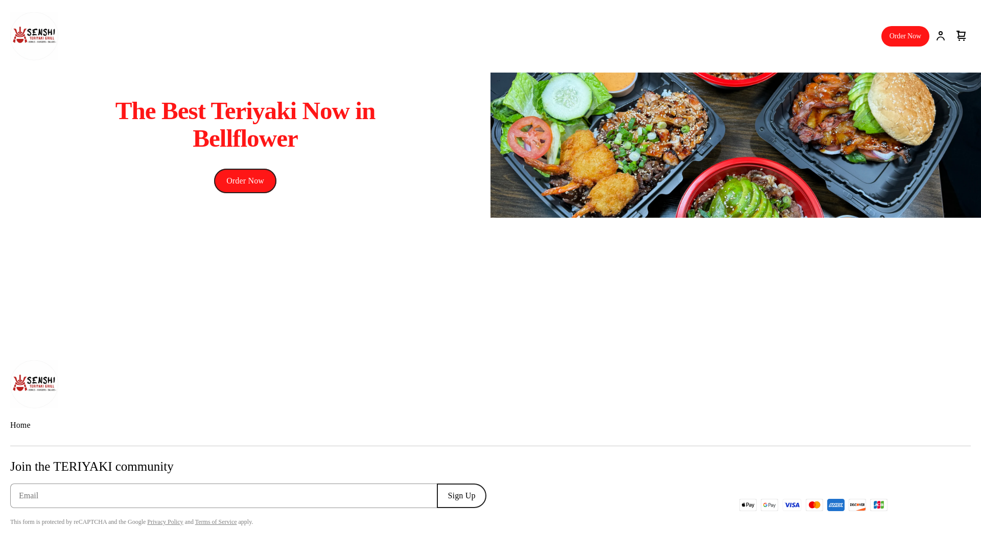 website screenshot of https://senshiteriyakigrill.com/