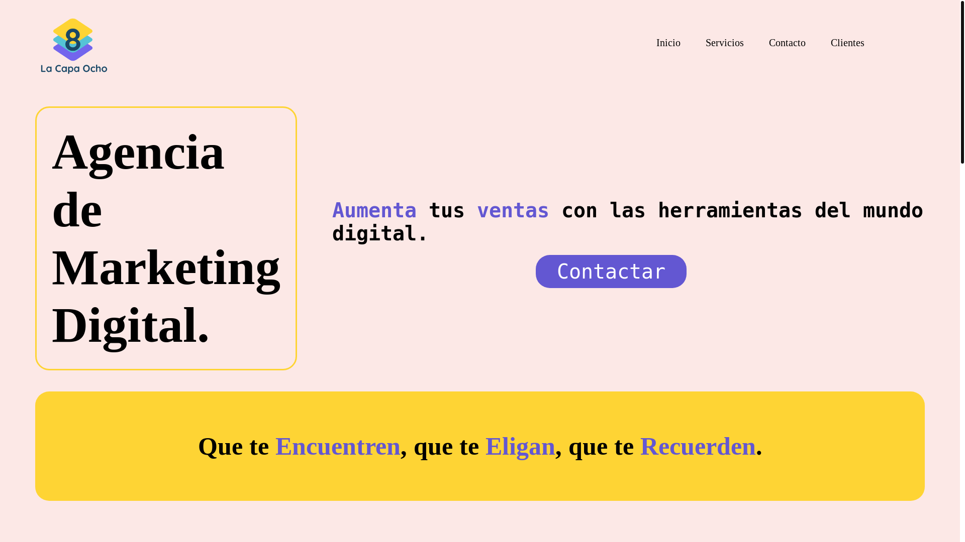 website screenshot of https://lacapaocho.cl/