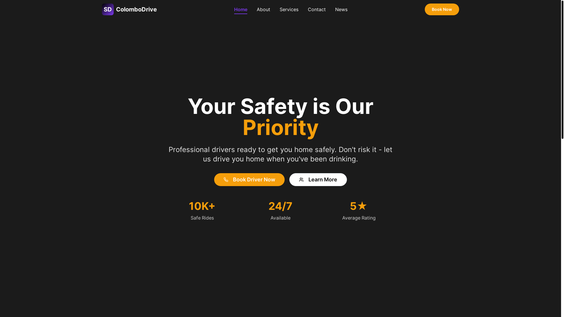 website screenshot of https://colombodrivers.pages.dev/