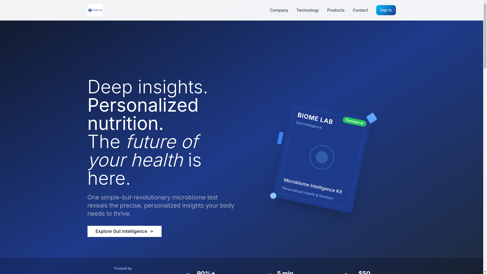 website screenshot of https://biomelab.co.kr/