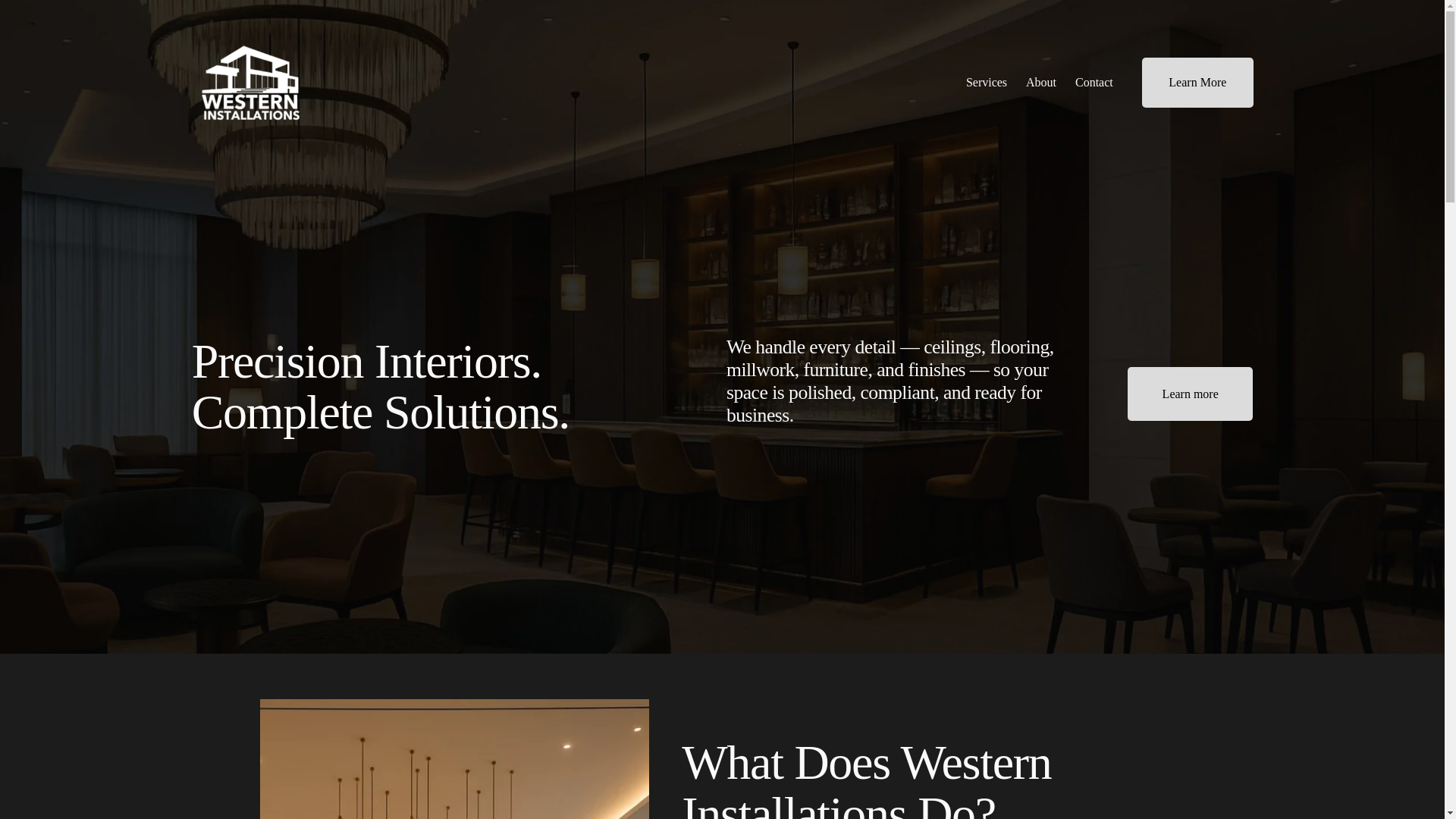 website screenshot of https://westerninstallations.ca/