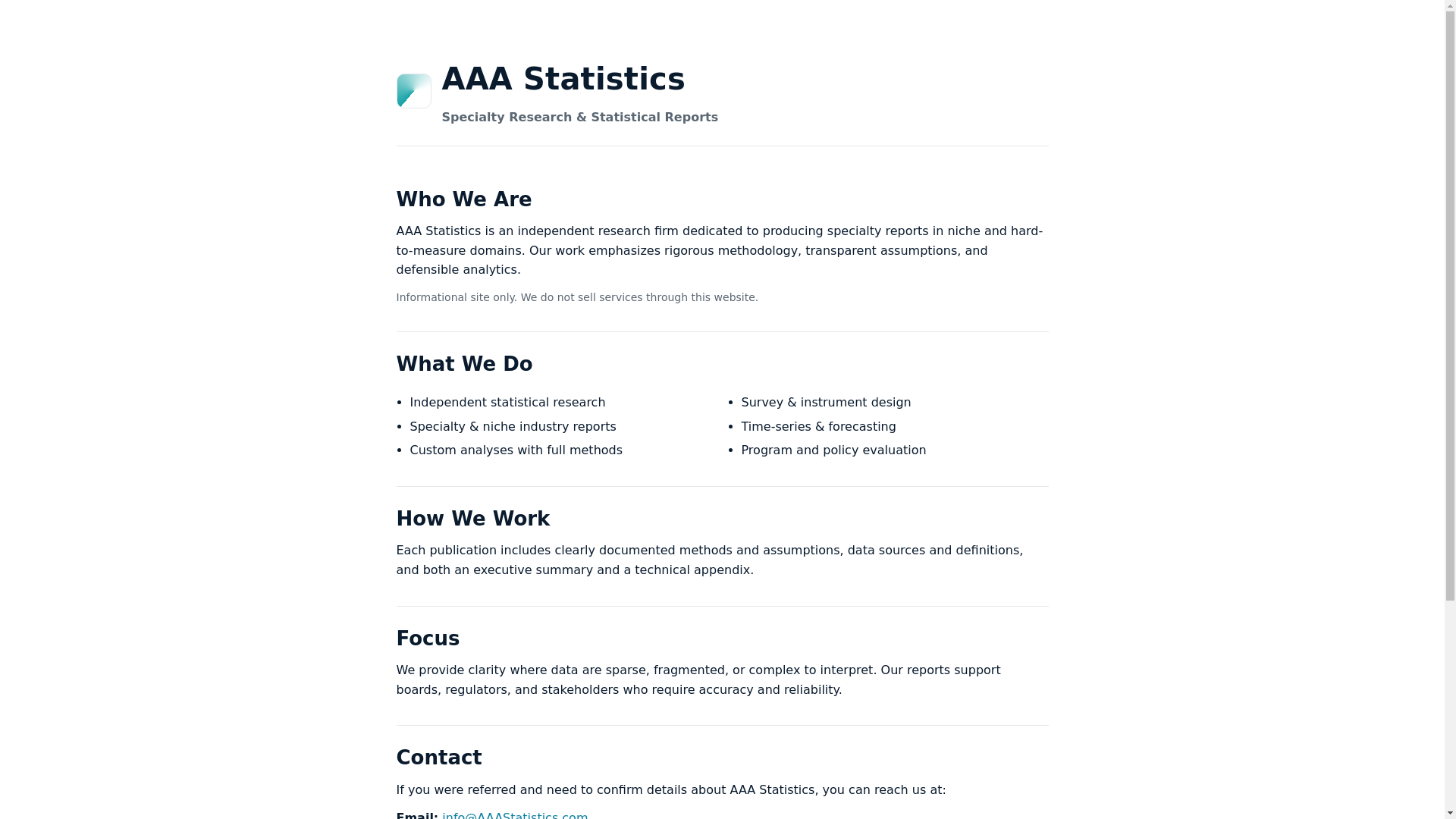 website screenshot of https://aaastatistics.com/