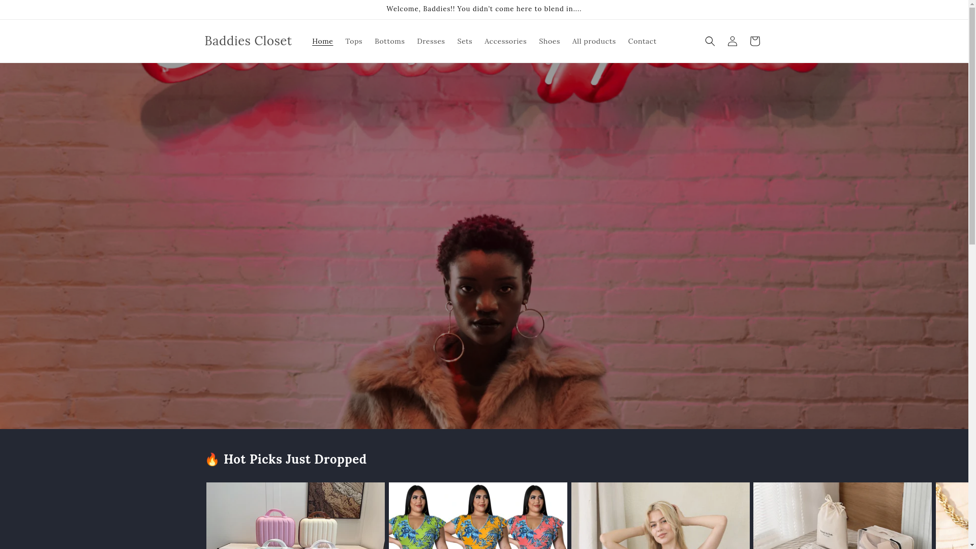 website screenshot of https://shopabaddiescloset.com/
