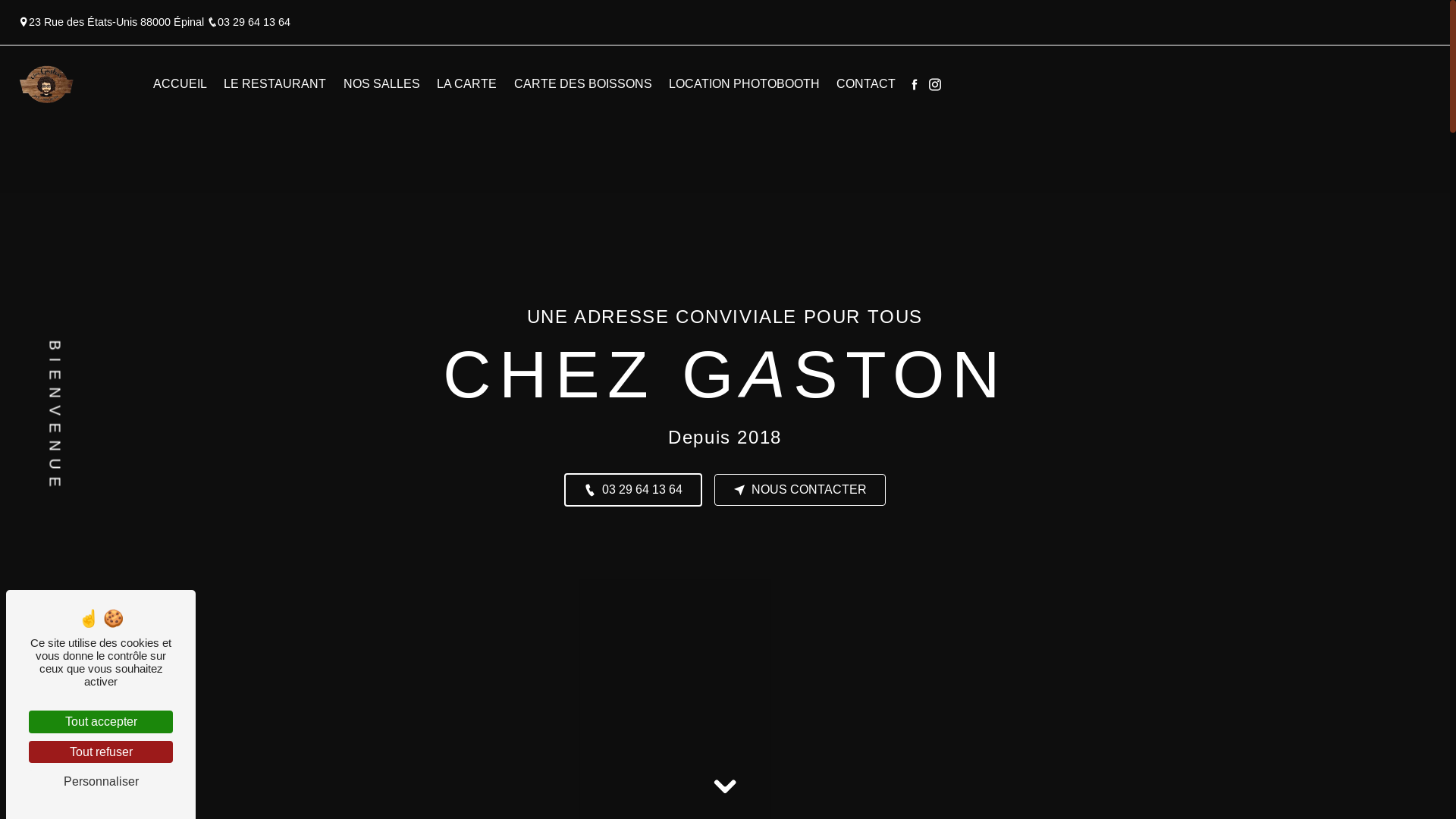 website screenshot of https://brasseriechezgaston-88.fr/