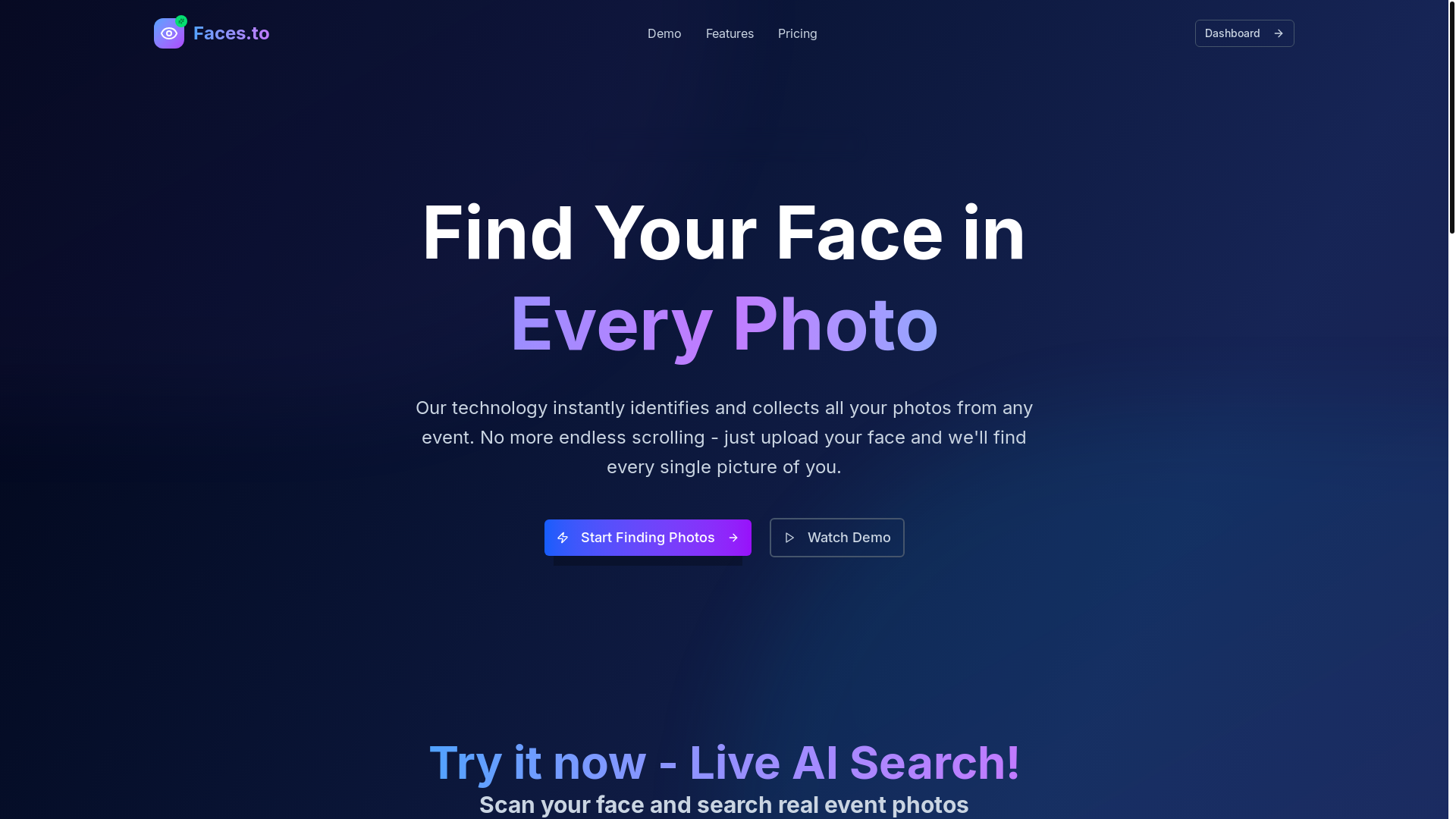 website screenshot of https://faces.to/