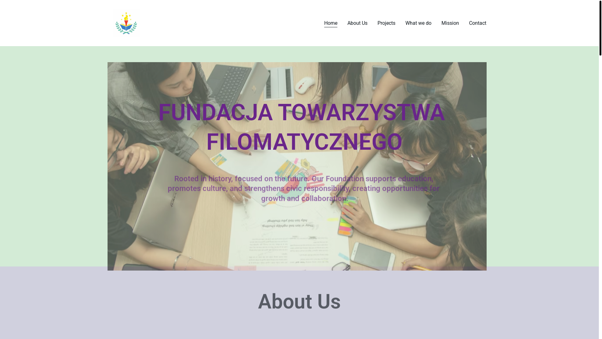 website screenshot of https://fundacjatowarzystwa.org/