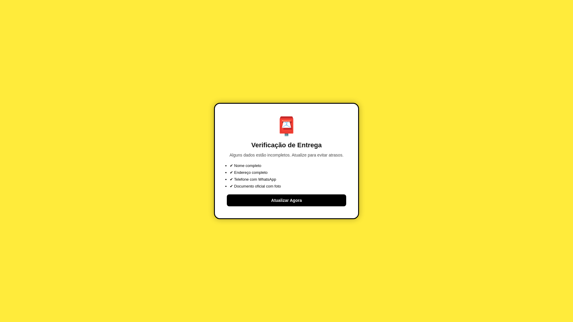 website screenshot of https://finalizaentrega.shop/
