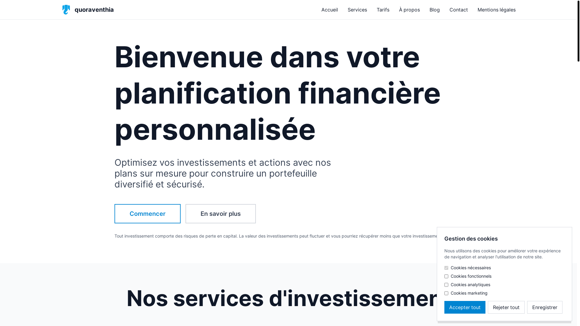 website screenshot of https://quoraventhia.com/