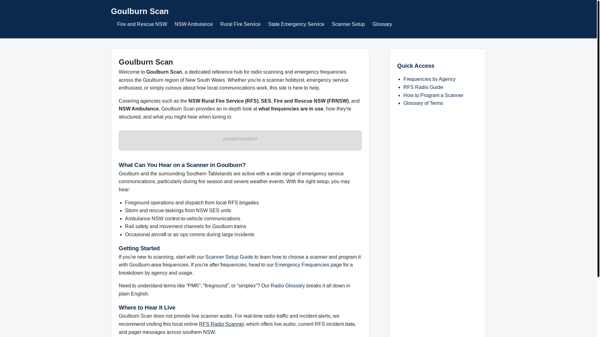 website screenshot of https://goulburnscan.online/
