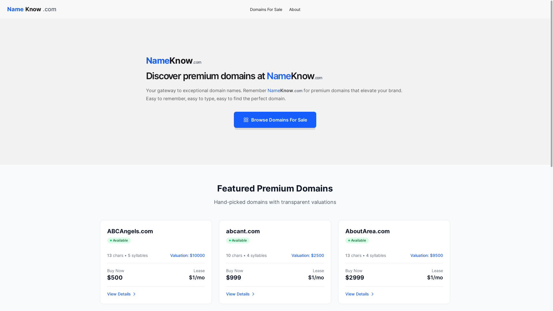 website screenshot of https://nameknow.com/