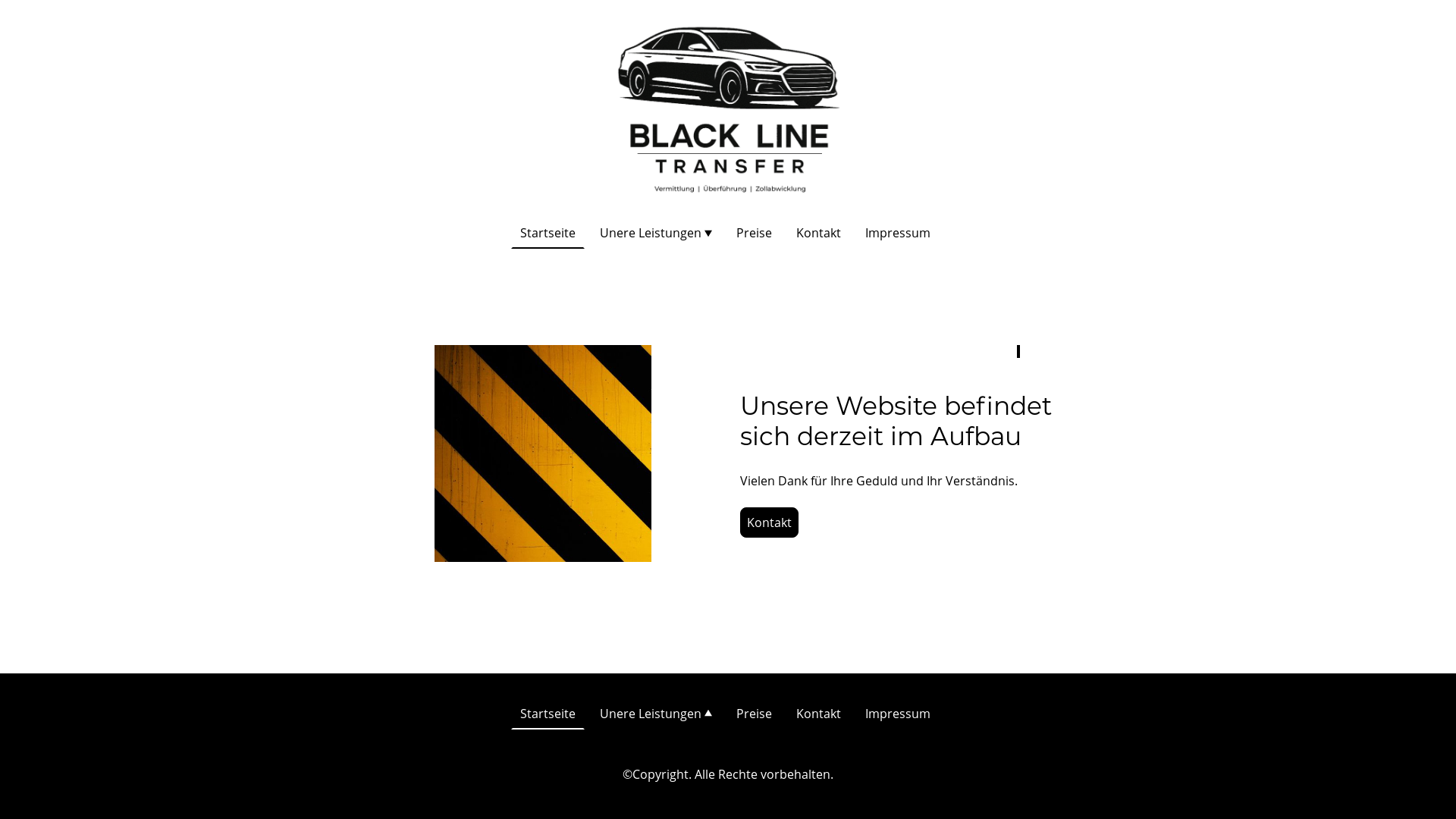 website screenshot of https://blacklinetransfer.de/