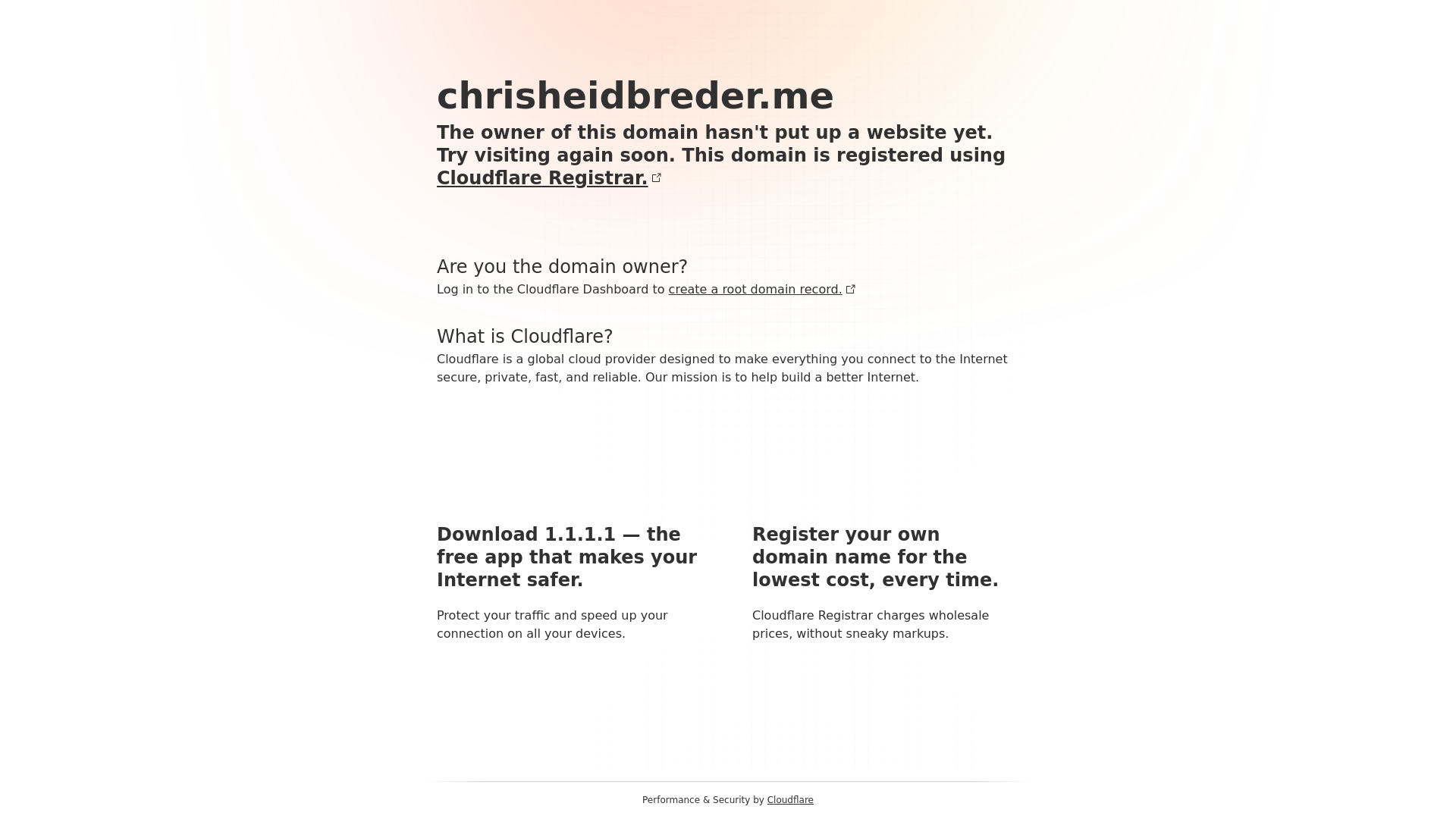 website screenshot of https://chrisheidbreder.me/