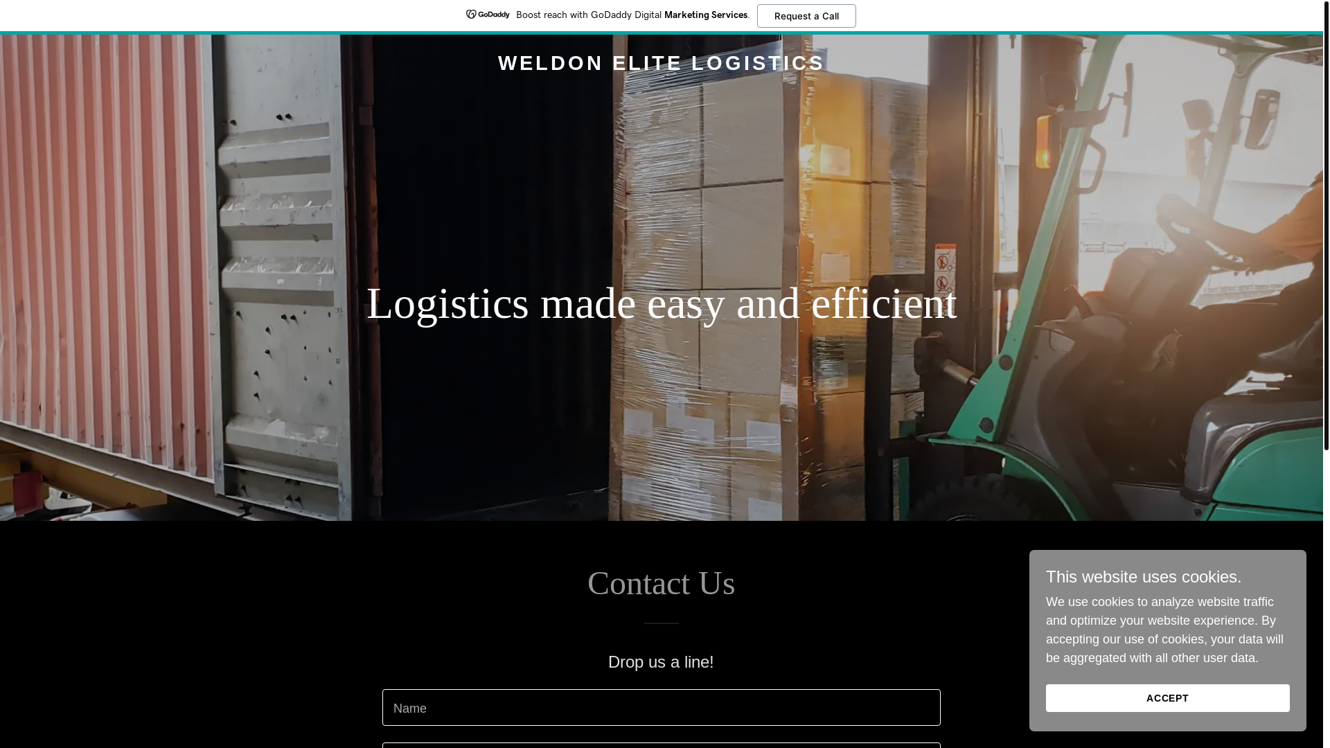 website screenshot of https://weldonelitelogistics.com/