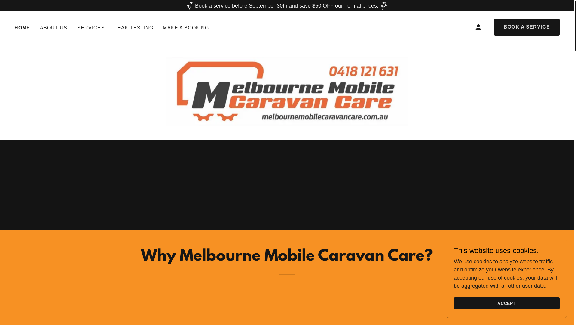website screenshot of https://melbournemobilecaravancare.com.au/
