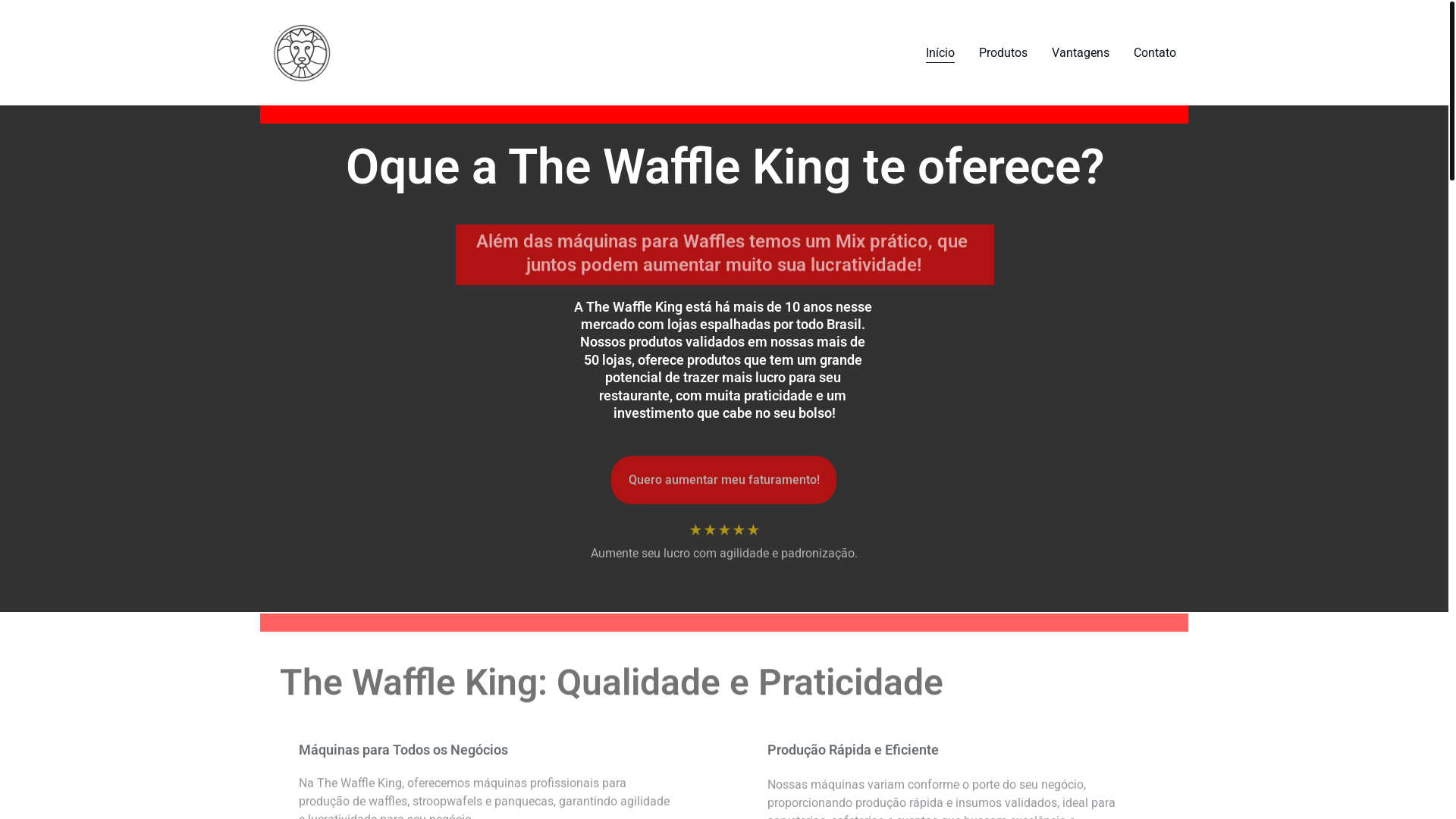 website screenshot of https://thewafflekingcampinas.com/