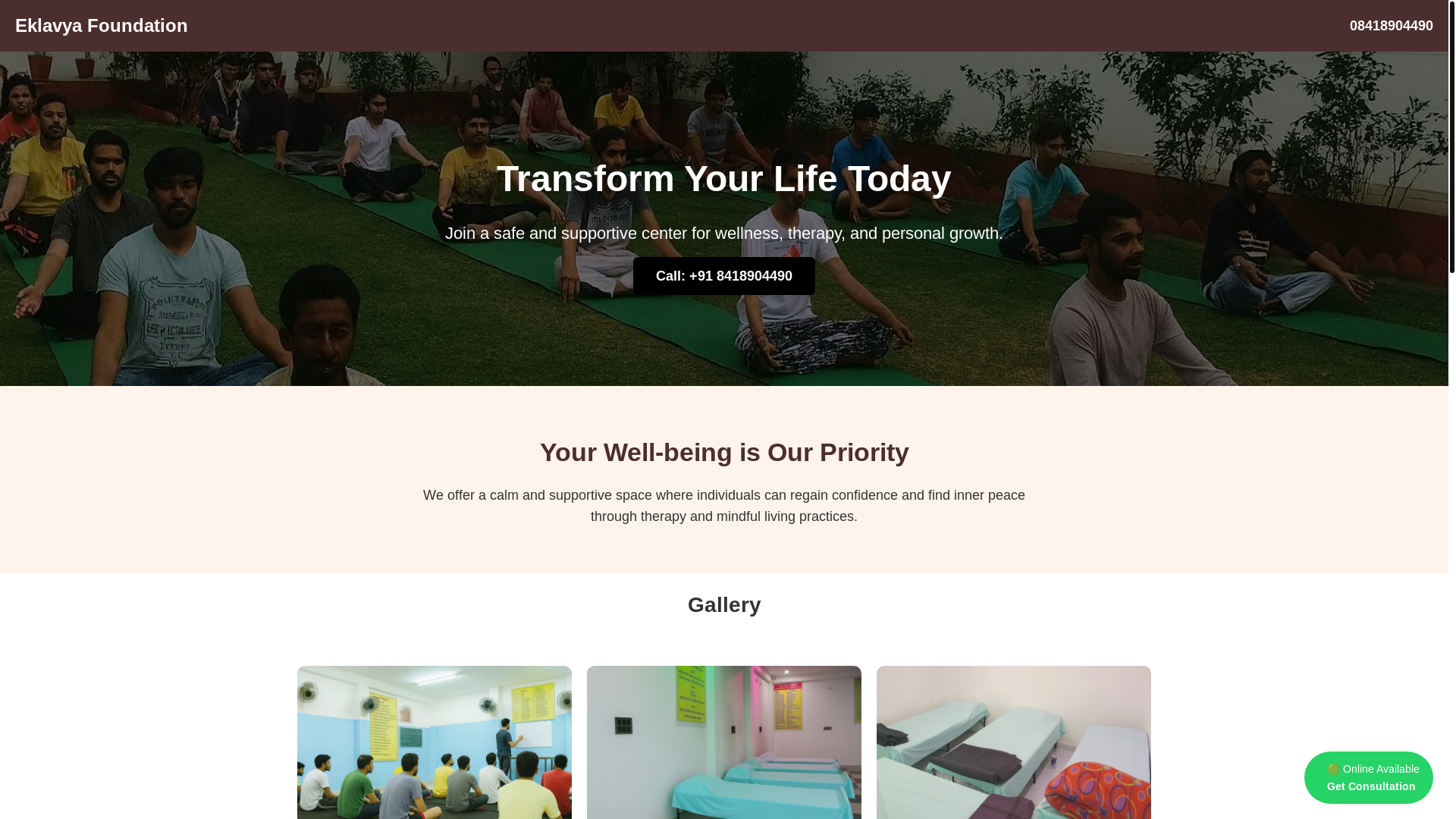 website screenshot of https://eklavyafoundation.site/