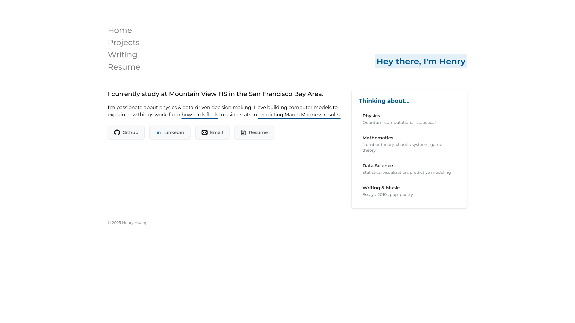 website screenshot of https://henryhg.com/