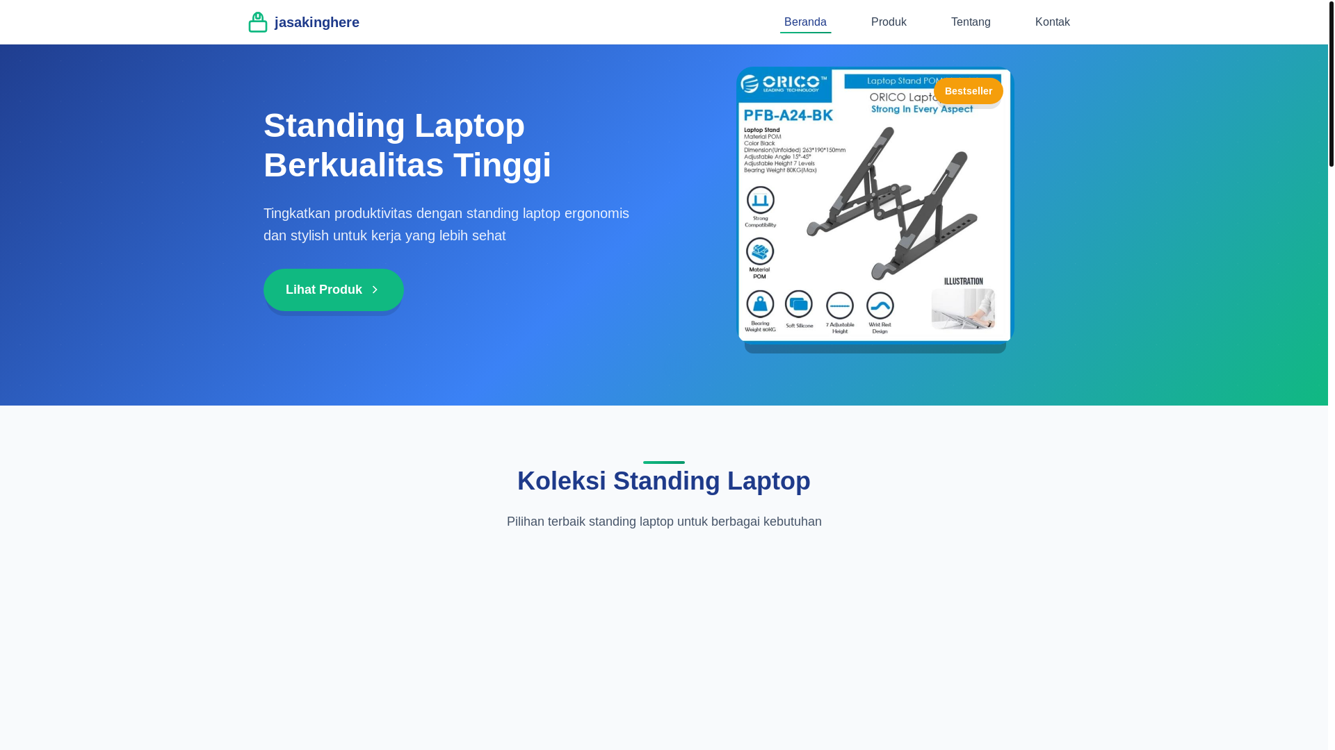 website screenshot of https://standinglaptopdisini.pages.dev/