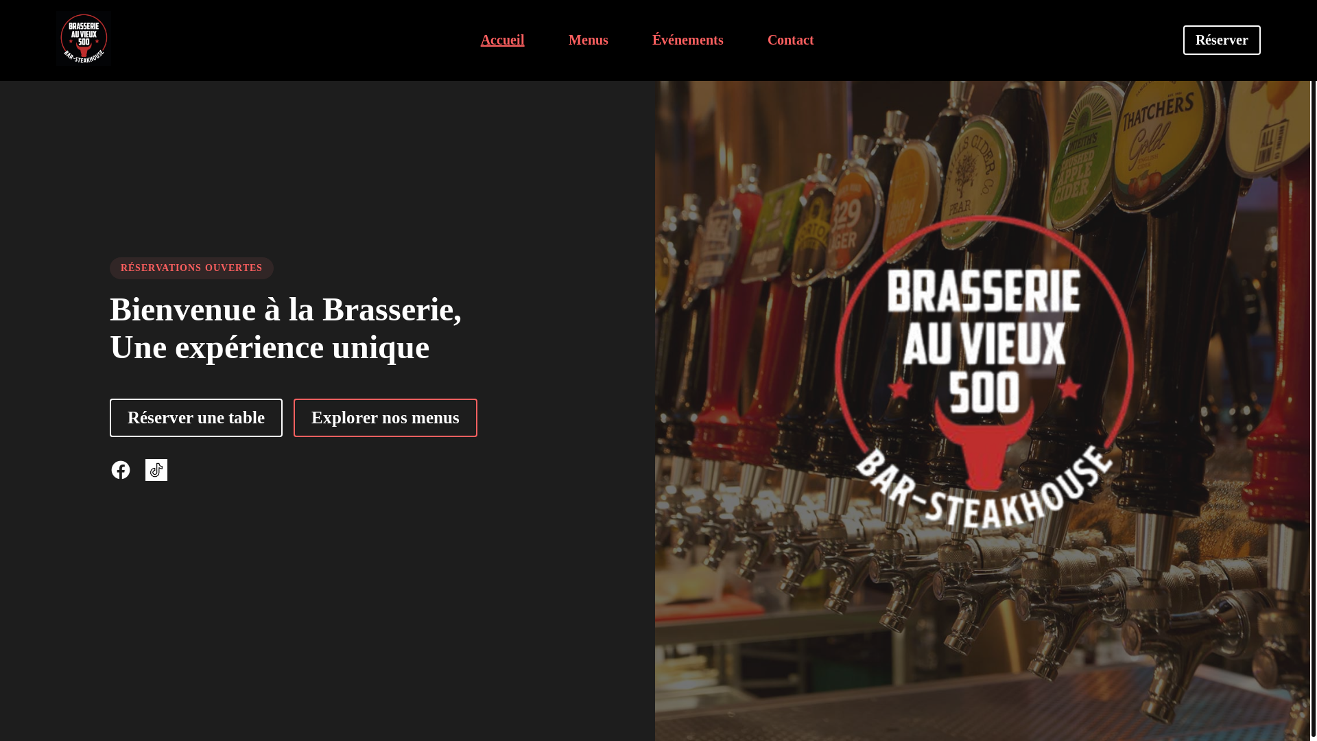 website screenshot of https://brasserieauvieux500.restaurant/