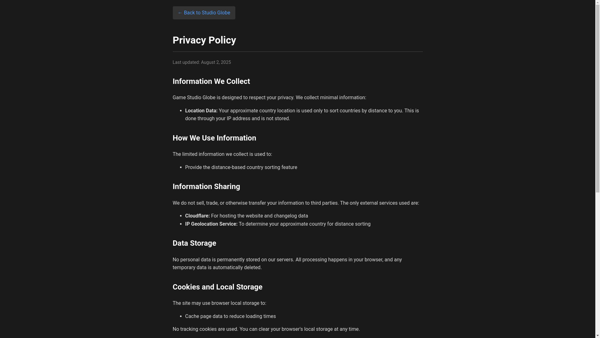website screenshot of https://privacy-studioglobe.pages.dev/