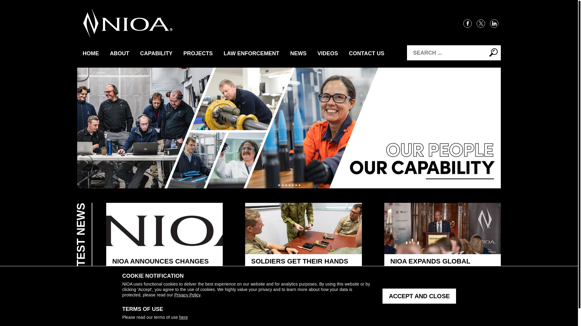 website screenshot of https://defence.nioa.com.au/