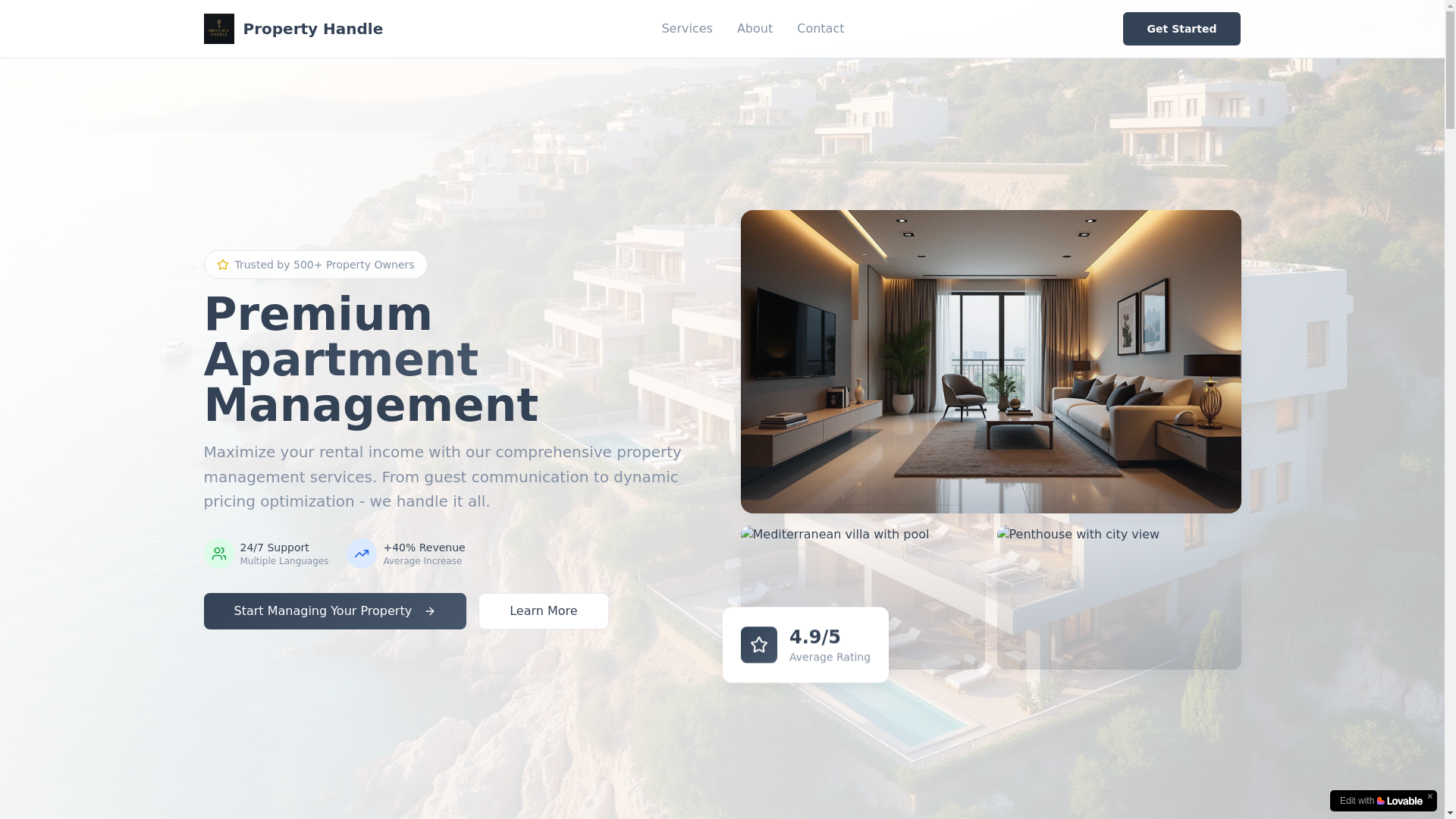 website screenshot of https://handlepropertyby.com/