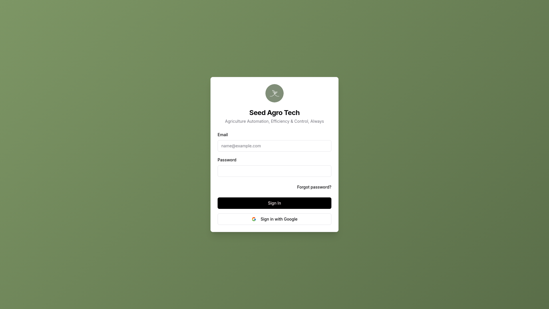 website screenshot of https://seedagrotech.dev/