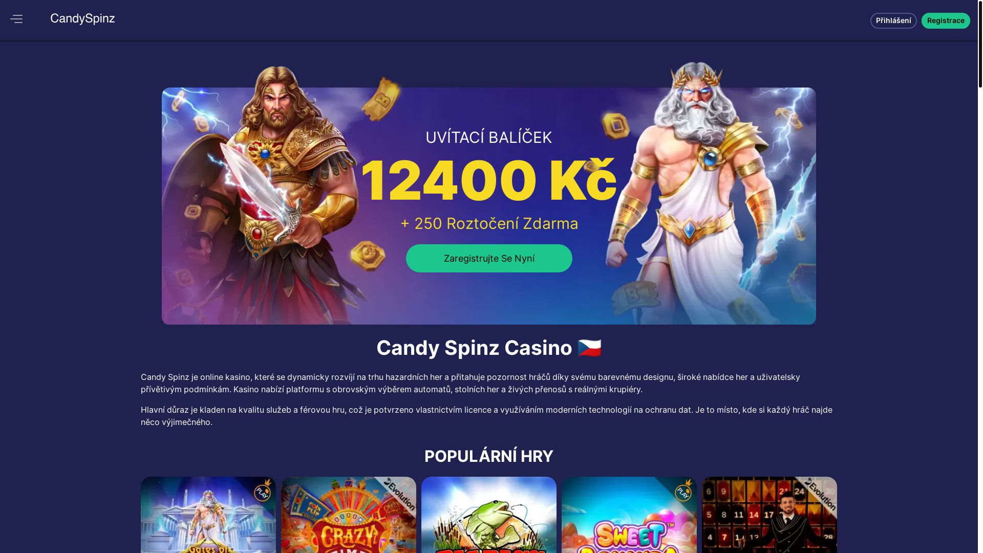 website screenshot of https://candyspinz-cz.pages.dev/