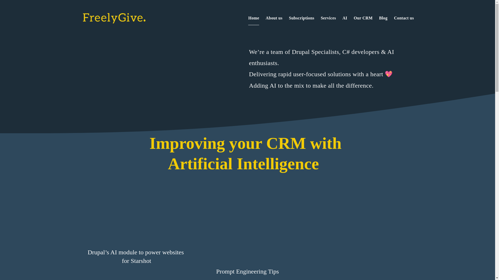 website screenshot of https://freelygive.ai/