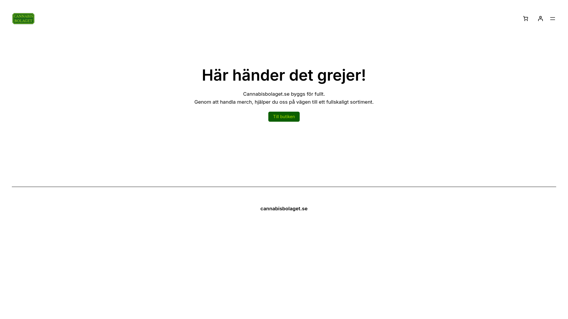 website screenshot of https://cannabisbolaget.com/