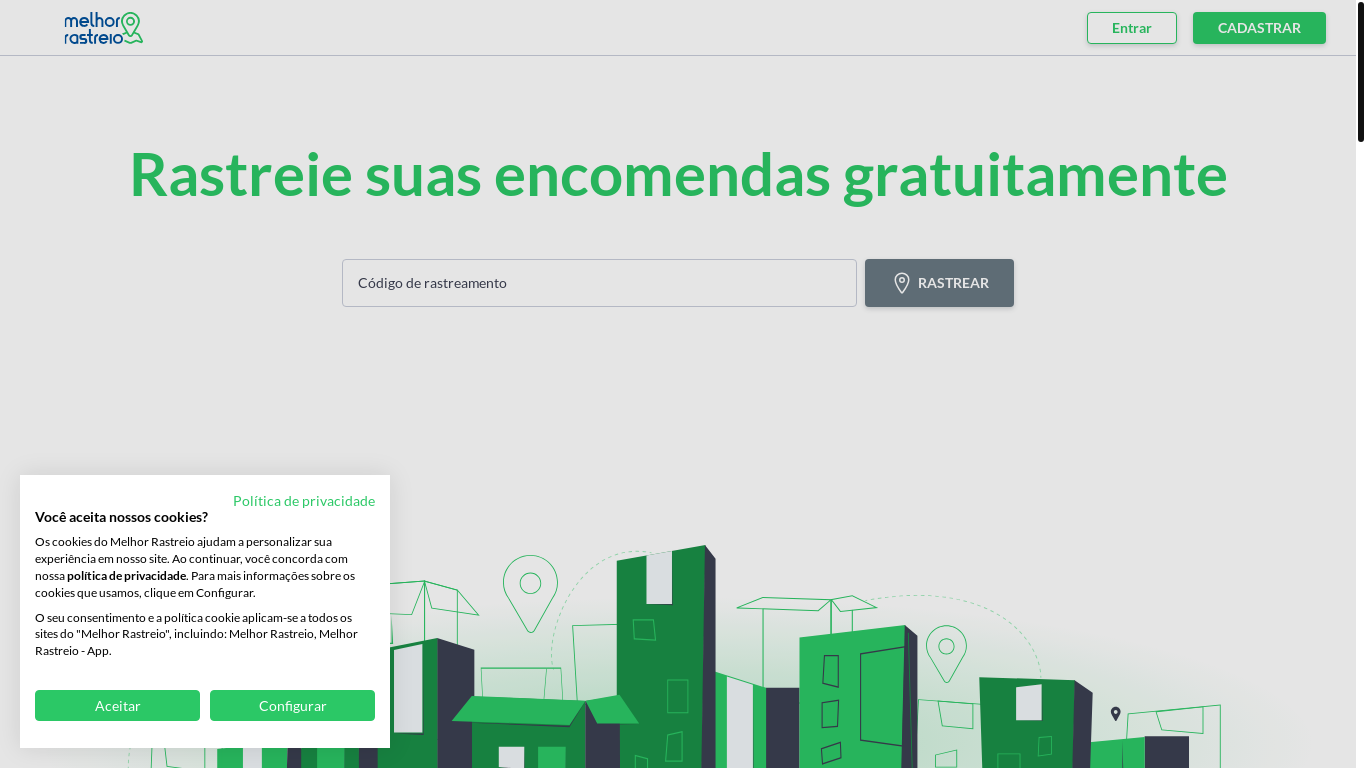 website screenshot of https://melhorrastreio.com.br/
