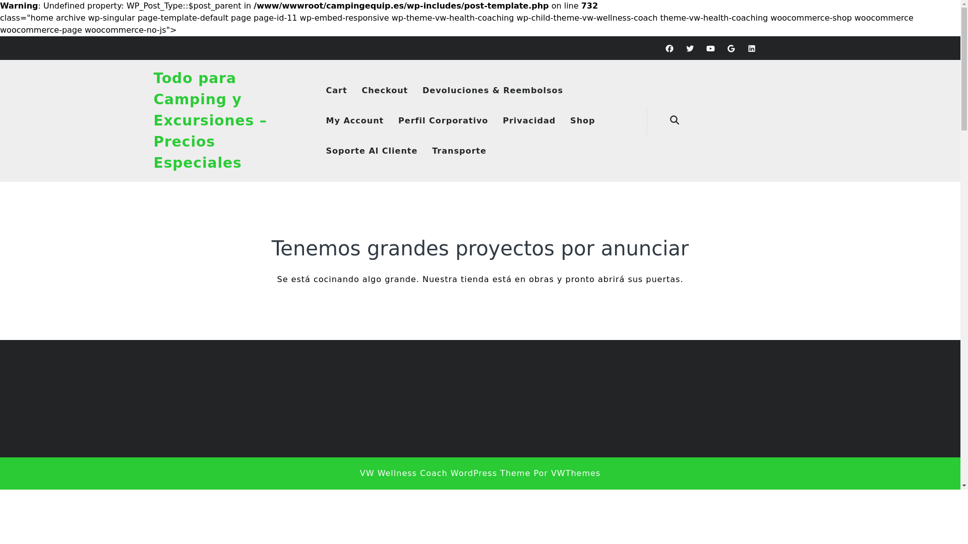 website screenshot of https://campingequip.es/