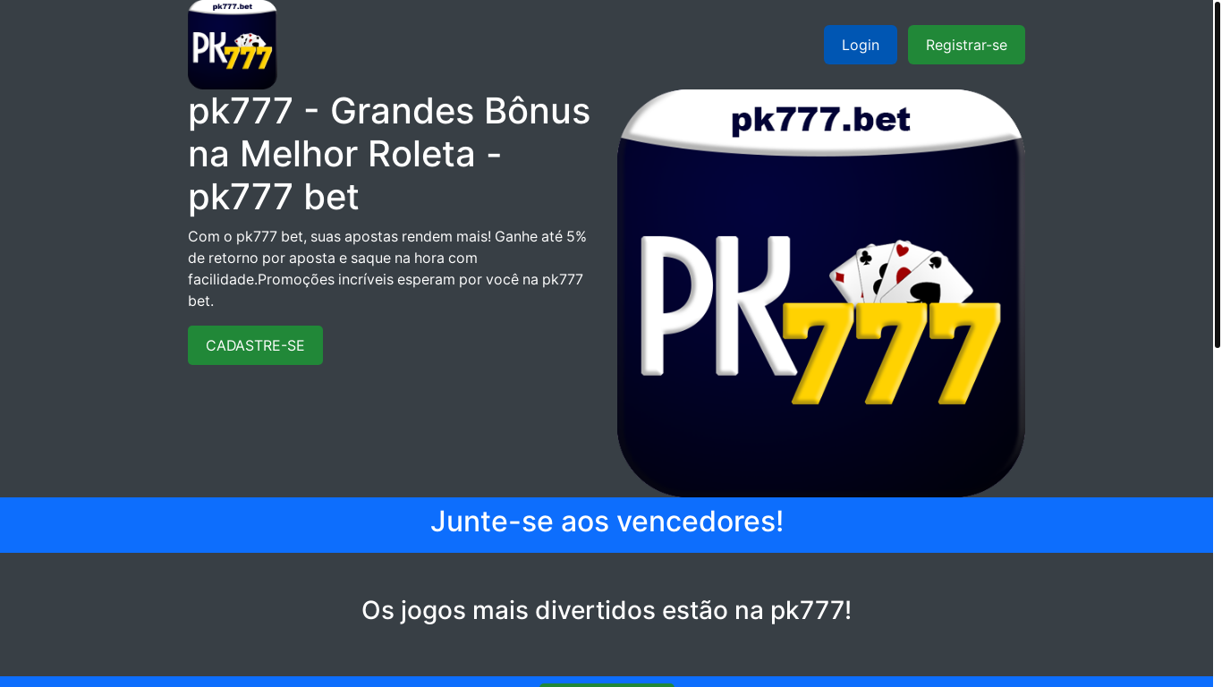 website screenshot of https://pk777now.com/