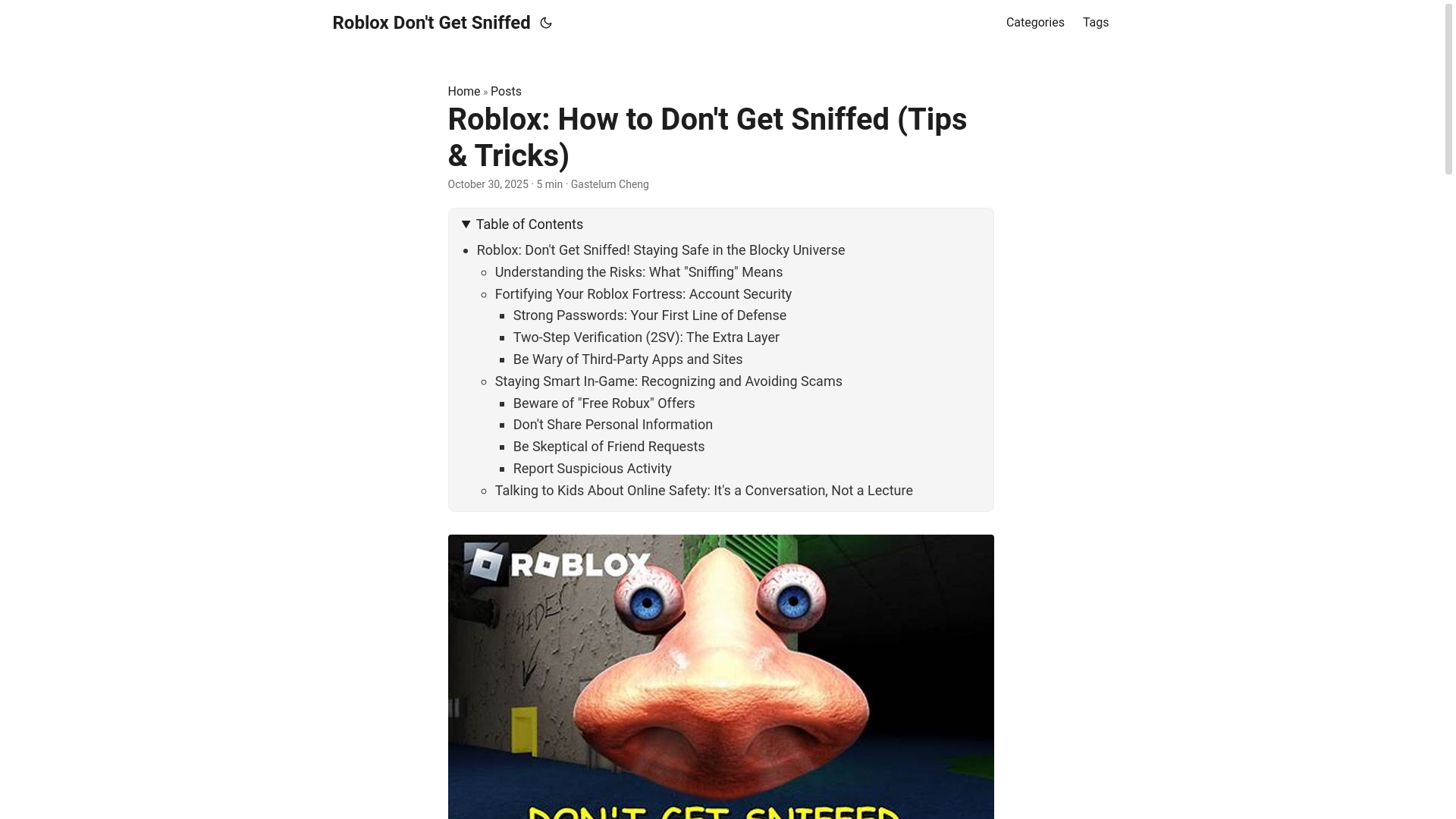 website screenshot of https://roblox-dont-get-sniffed.pages.dev/