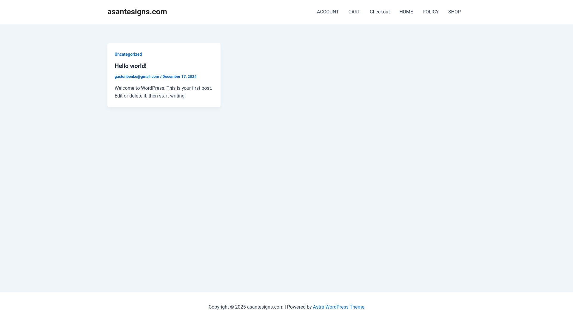 website screenshot of https://asantesigns.com/