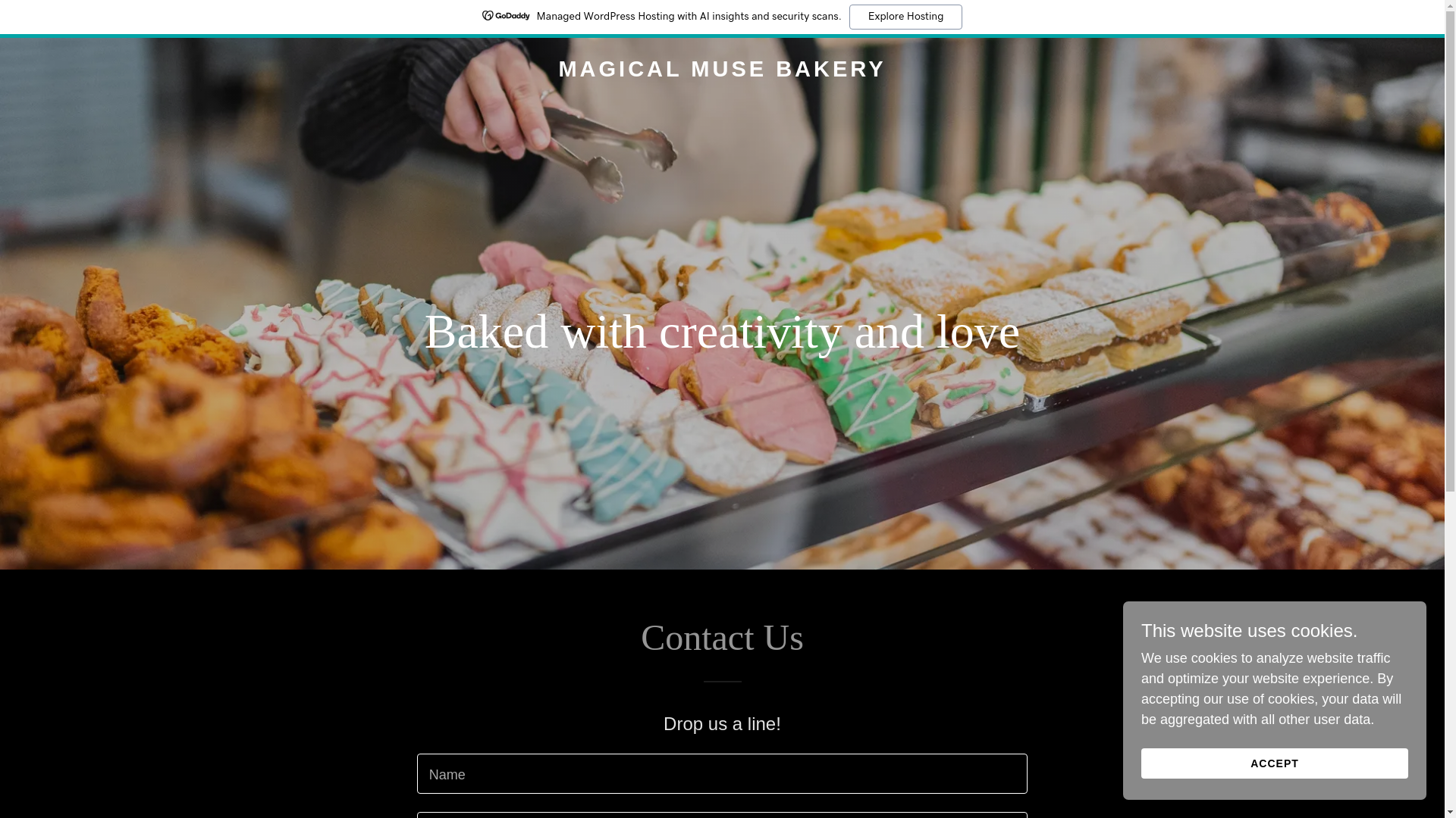 website screenshot of https://magicalmusebakery.com/