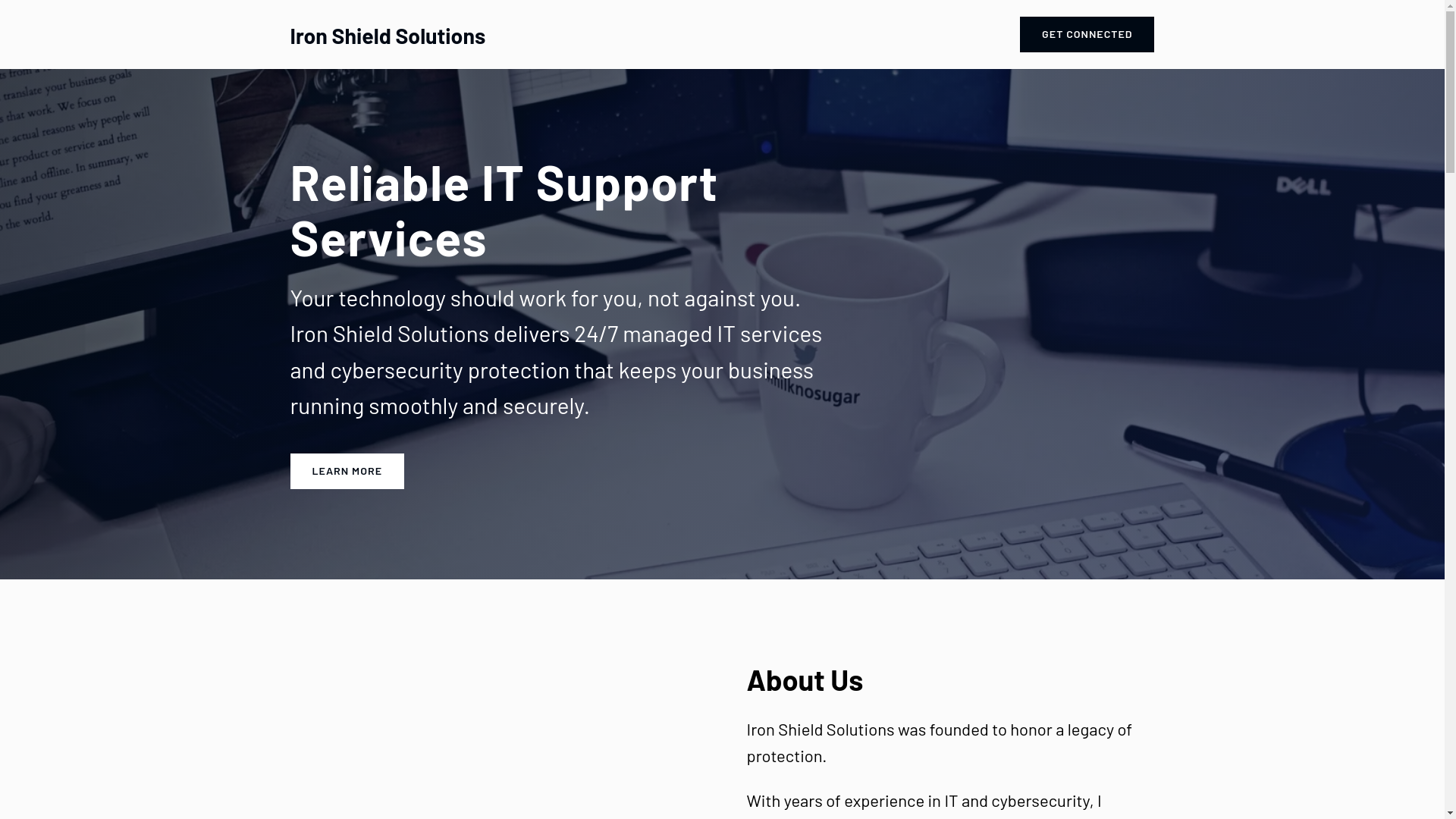 website screenshot of https://ironshieldsolutions.net/