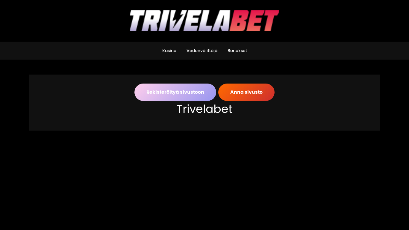 website screenshot of https://trivelabetbet.fi/