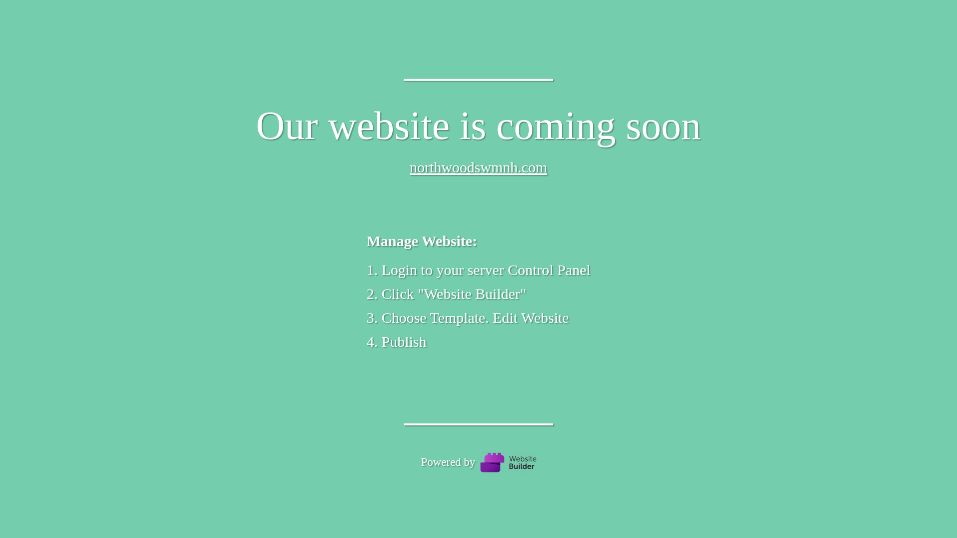 website screenshot of https://northwoodswmnh.com/