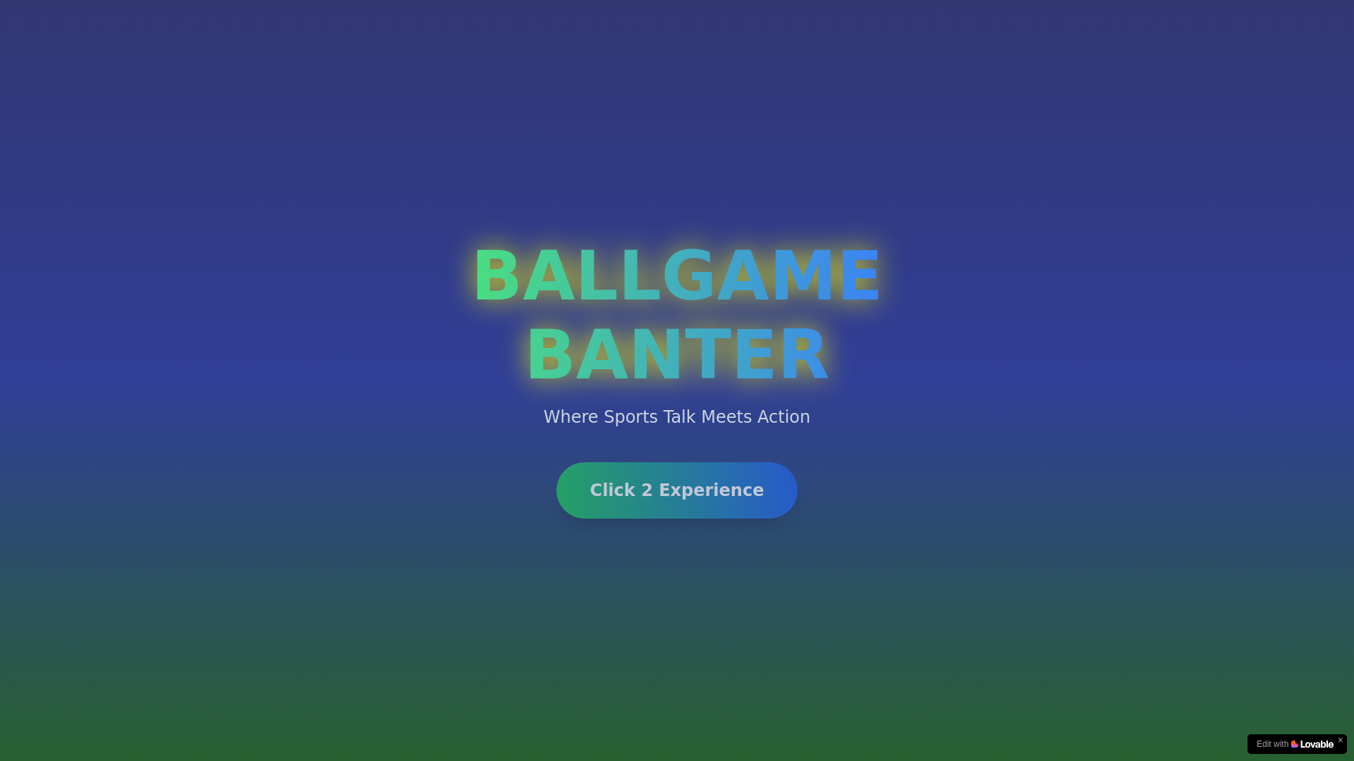 website screenshot of https://ballgamebanter.com/