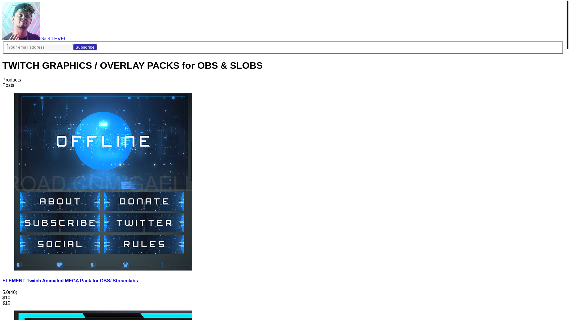 website screenshot of https://gaellevel.gumroad.com/