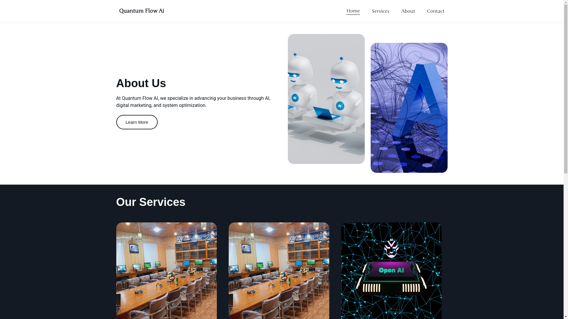 website screenshot of https://quantumflowai.io/