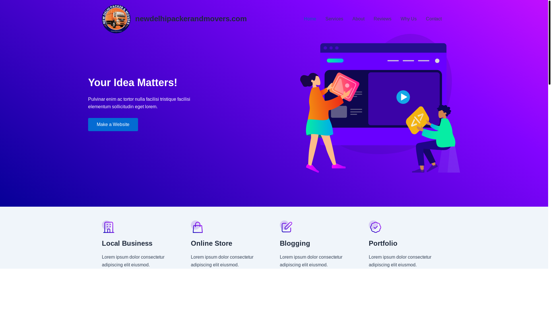 website screenshot of https://newdelhipackerandmovers.com/