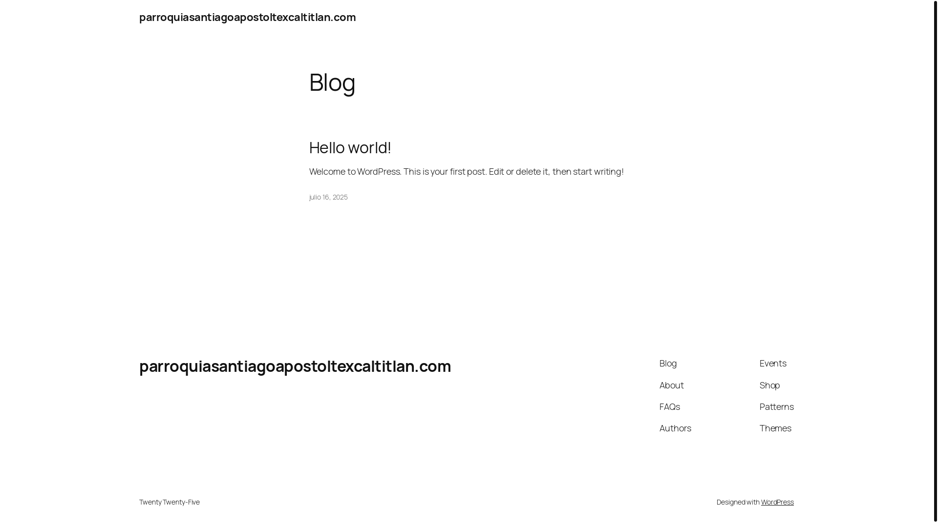 website screenshot of https://parroquiasantiagoapostoltexcaltitlan.com/
