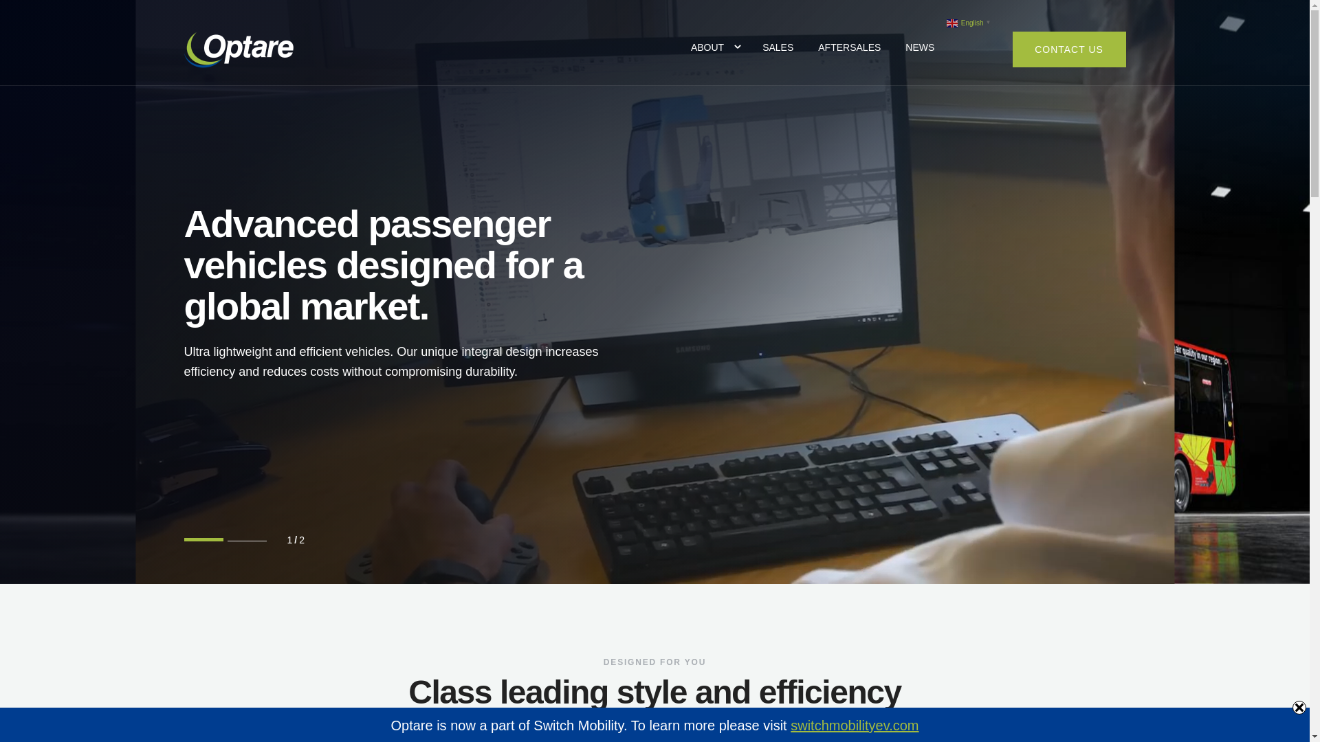 website screenshot of https://optare.autos/