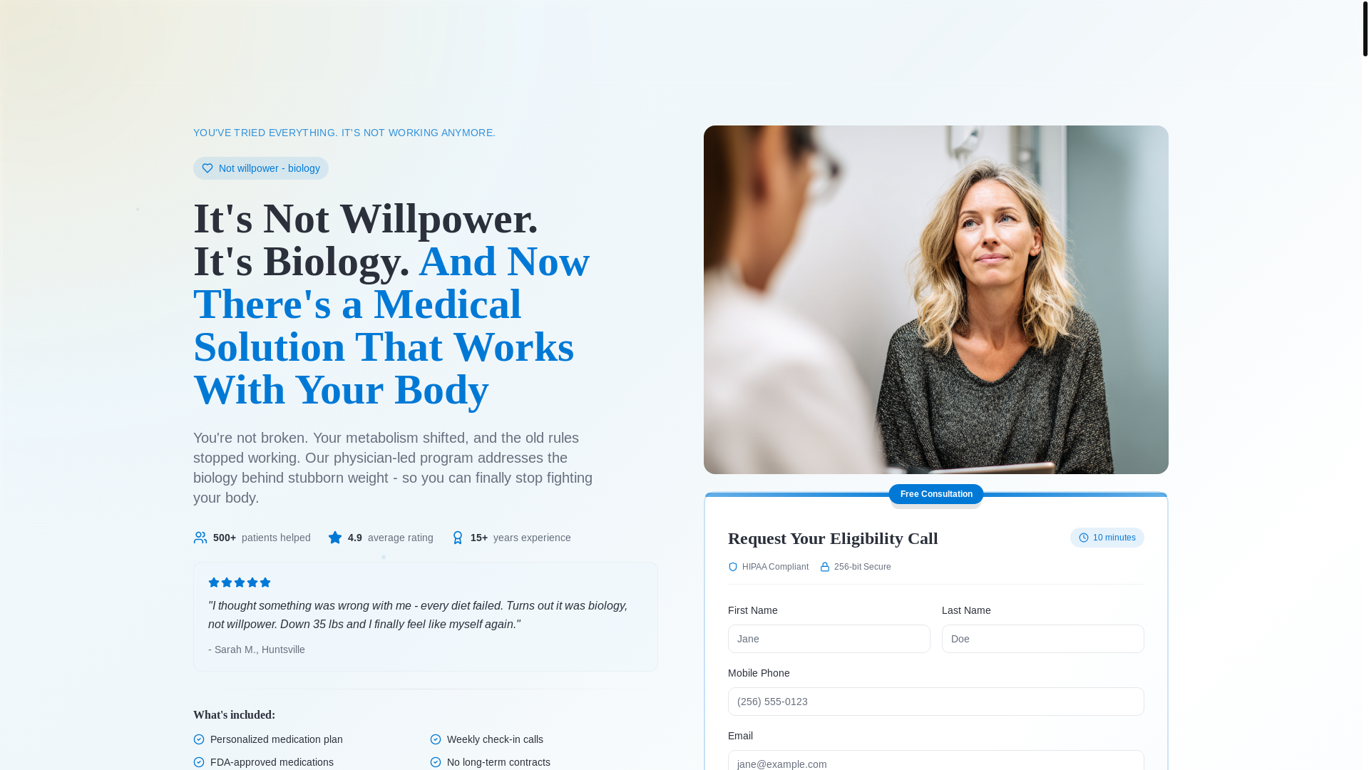 website screenshot of https://diamondweightlosscentersweightloss.com/